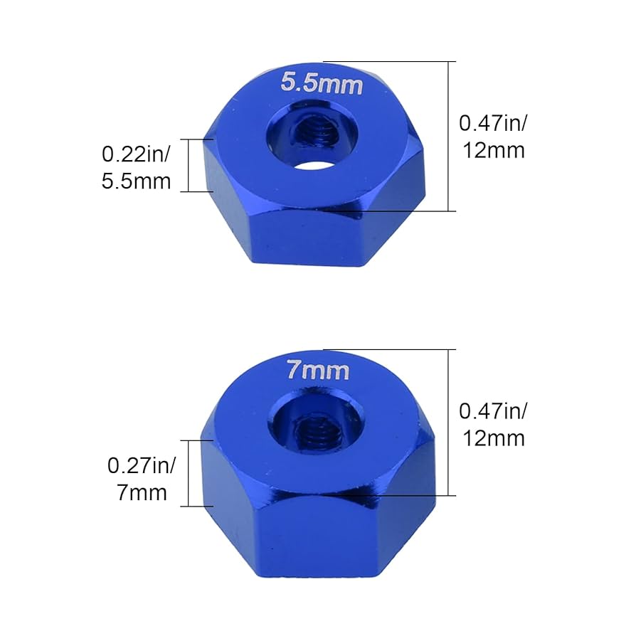 希少　SEMI HOBIX Hobbypark Aluminum 12mm Hex Wheel Hubs for Traxxas 1/10 2WD